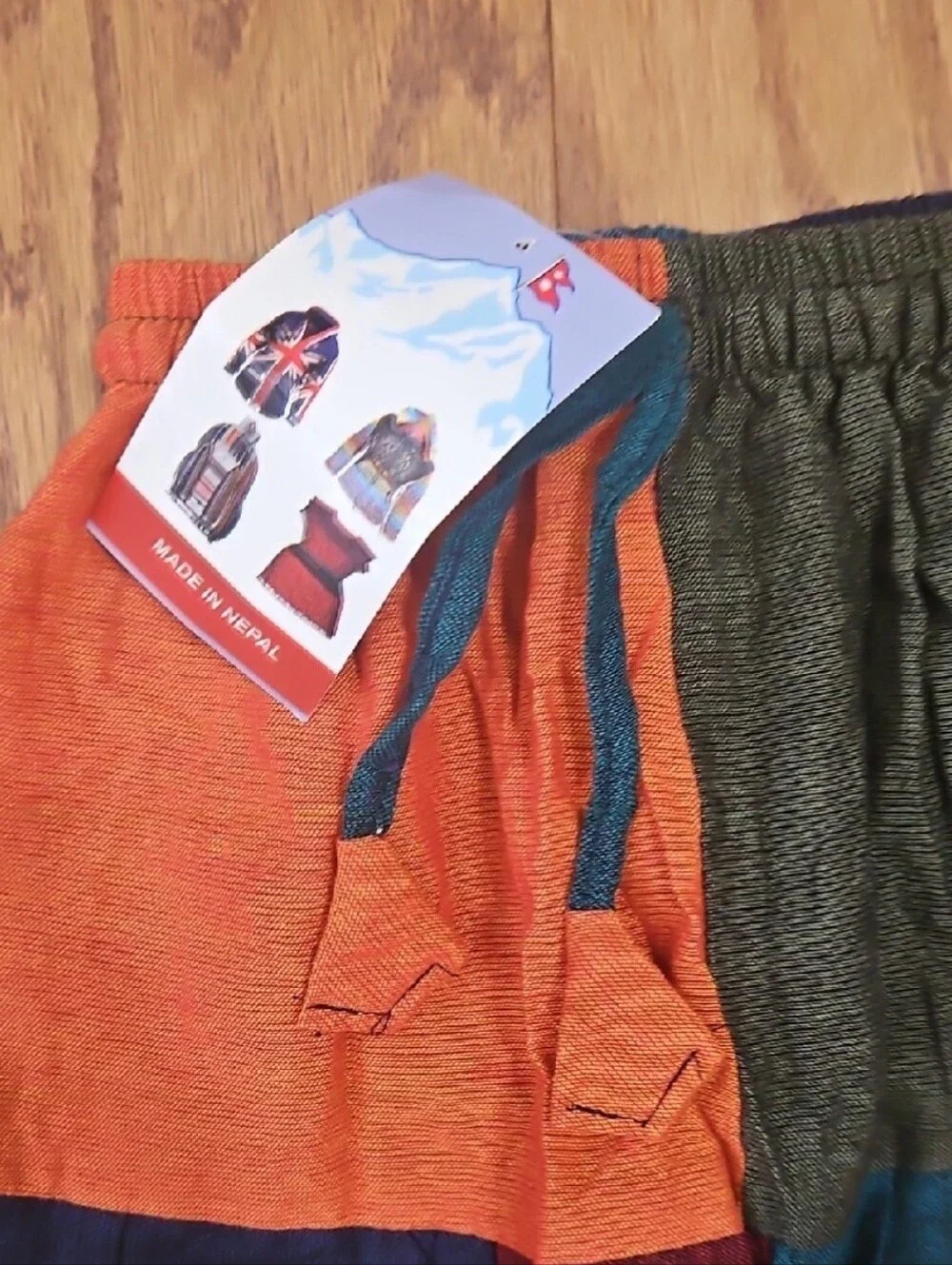 EZ Hippie Colorful Patchwork Harem Pants Sz Small